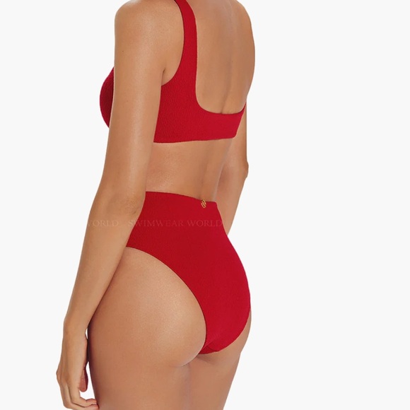 ViX Firenze Zuri Top and Bela Hot Pants Bottom Bikini Set in Red Top M Bottom S - Picture 7 of 16